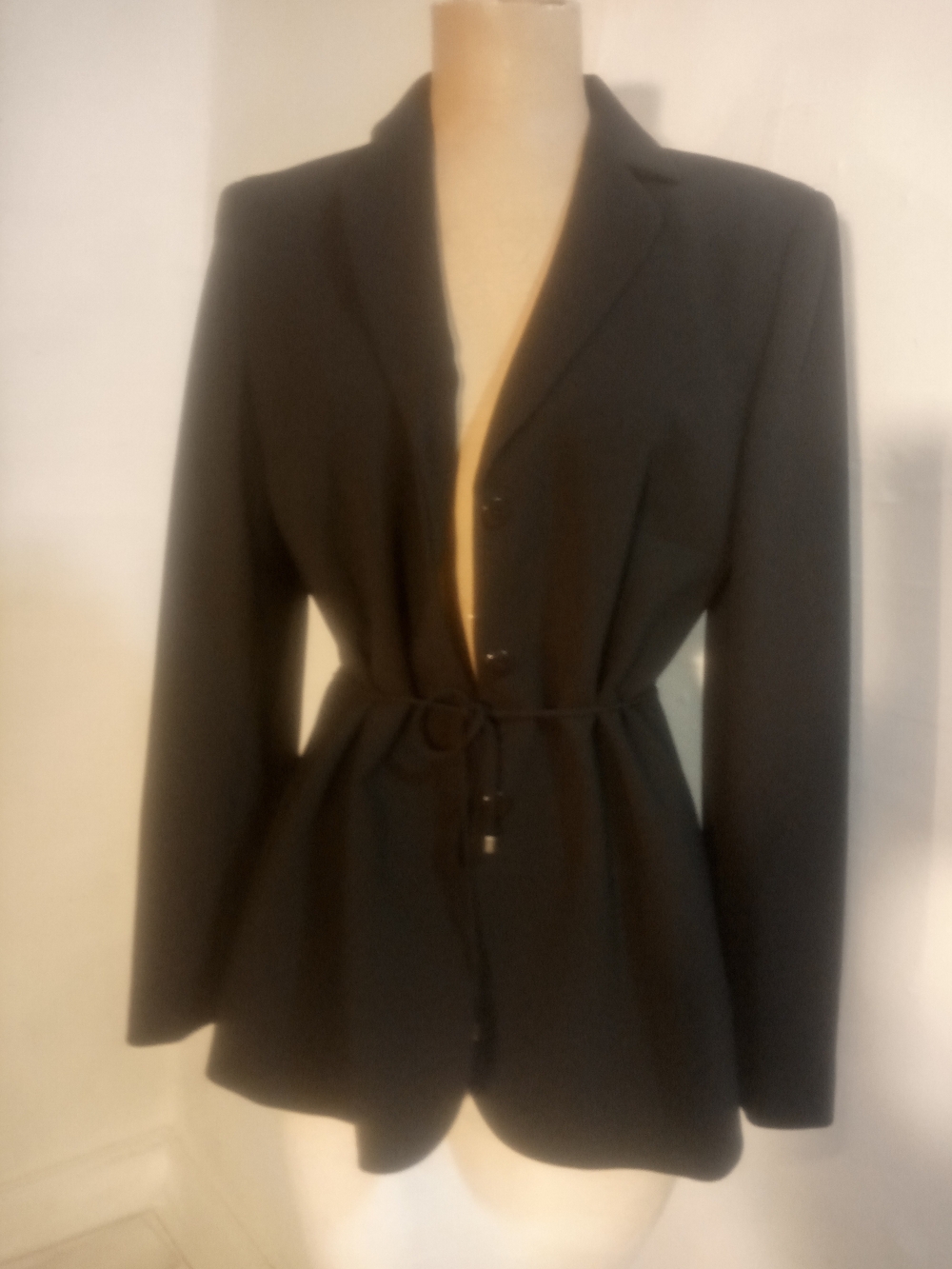Ann Taylor Black Drawstring-Waist Blazer